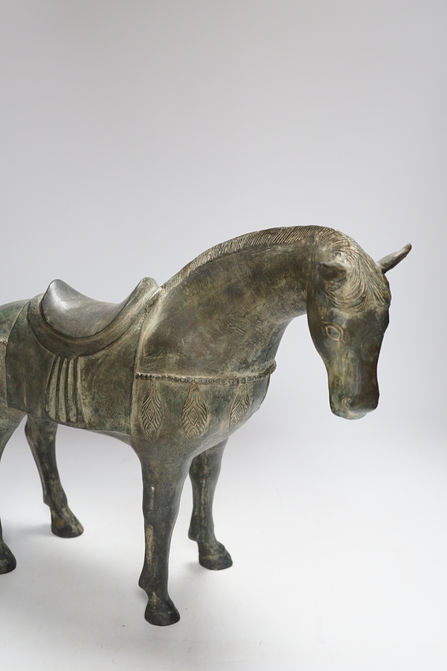 A Chinese bronze horse, 35cm